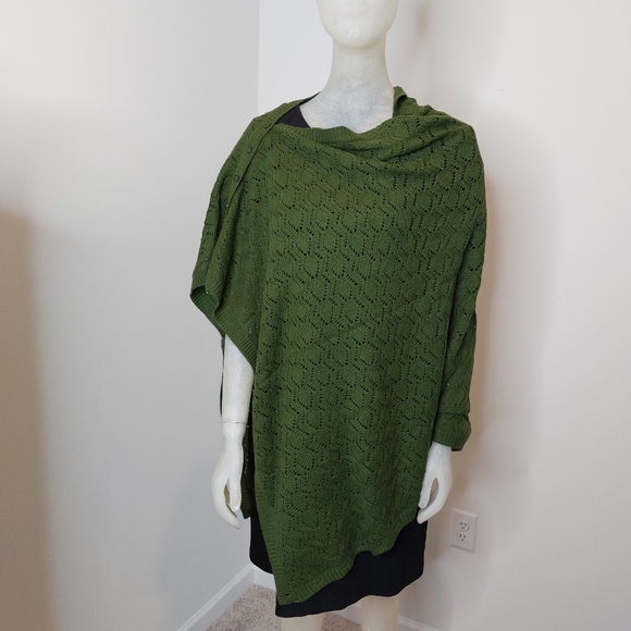 3 way convertible scarf/wrap/poncho, OS, Shopintution by Jaye Hersch - Picture 4 of 5